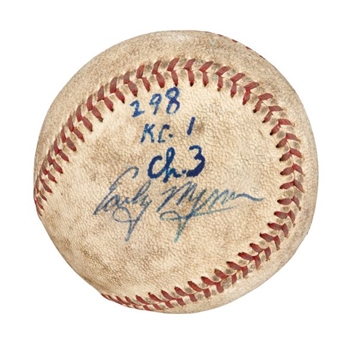 1962 Early Wynn Used and Signed 298th Win National League Giles Baseball